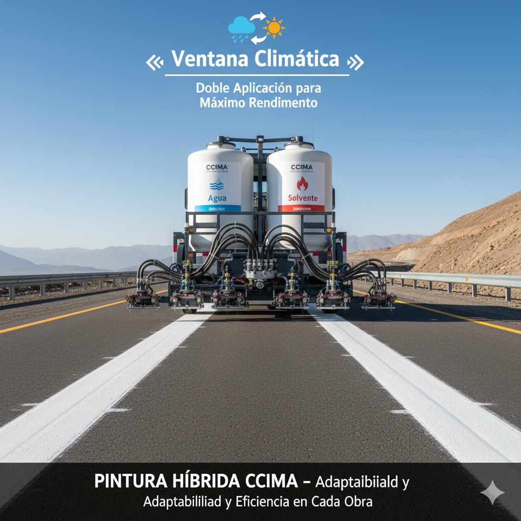 Minutos Valiosos: Cómo Elegir la Pintura Vial Correcta para Reducir el Tiempo de Cierre de Vías. 1 tiempo de aplicacion pintura vial agua ccimasenalizaciones peru