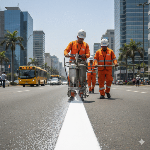 demarcacion vial aplicacion pintura guia ccimasenalizaciones peru