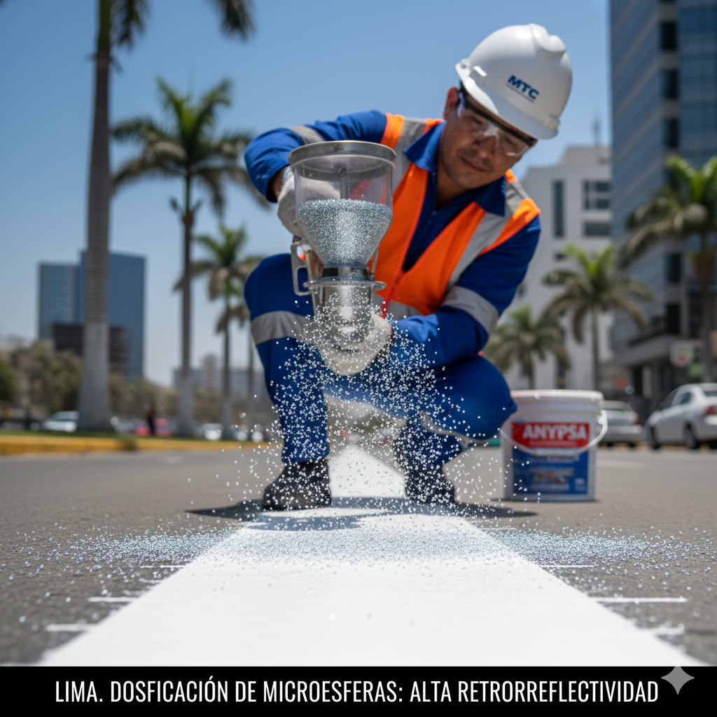 Visibilidad Cero Accidentes: El Poder de las Microesferas Reflectivas en la Señalización Vial Peruana 2 microesferas reflectivas visibilidad ccimasenalizaciones peru 2