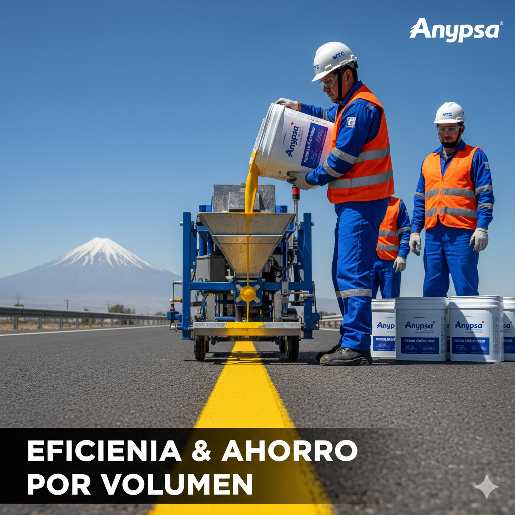 ¡Adiós al Galón! Pintura tráfico pesado cuñete: Eficiencia y ahorro por volumen para el rendimiento en grandes obras. 5 pintura trafico pesado cunete ahorro ccimasenalizaciones peru