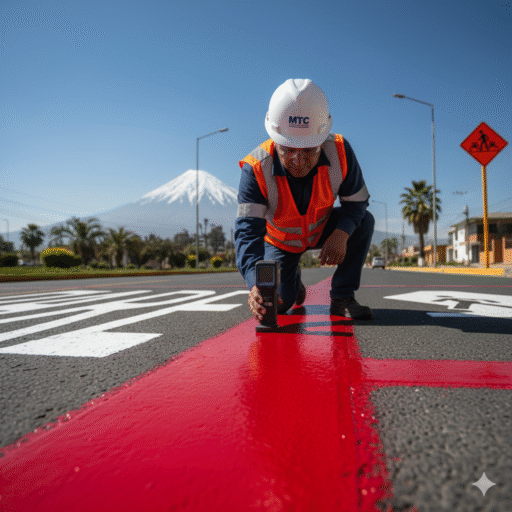 pintura trafico rojo alto impacto visual ccimasenalizaciones peru