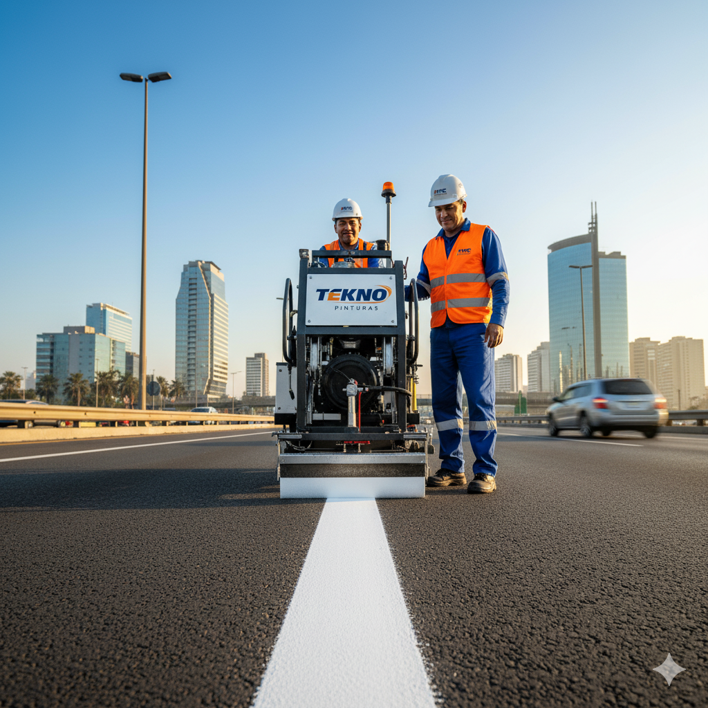 Tekno: La Fórmula Acrílica de Secado Rápido que Supera el Tráfico Pesado de Lima y Arequipa 7 pintura trafico tekno resistencia ccimasenalizaciones peru