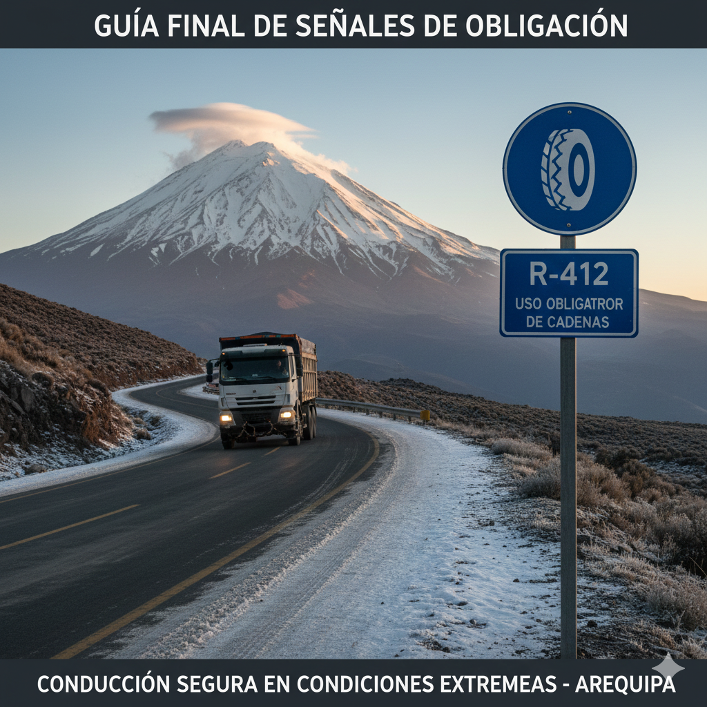 La VICTORIA de la Prevención: Ejemplos de Señales de Obligación Guía Final Desglosada para Conductores y Flotas. 12 ejemplos de senales de obligacion ccimasenalizaciones peru 2