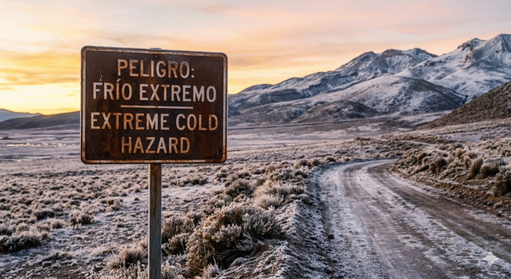 ¡No dejes que el frío te detenga! La Guía Maestra de Señalización para Zonas Gélidas que Salva Vidas en el Perú. 9 senal peligro bajas temperaturas ccimasenalizaciones peru
