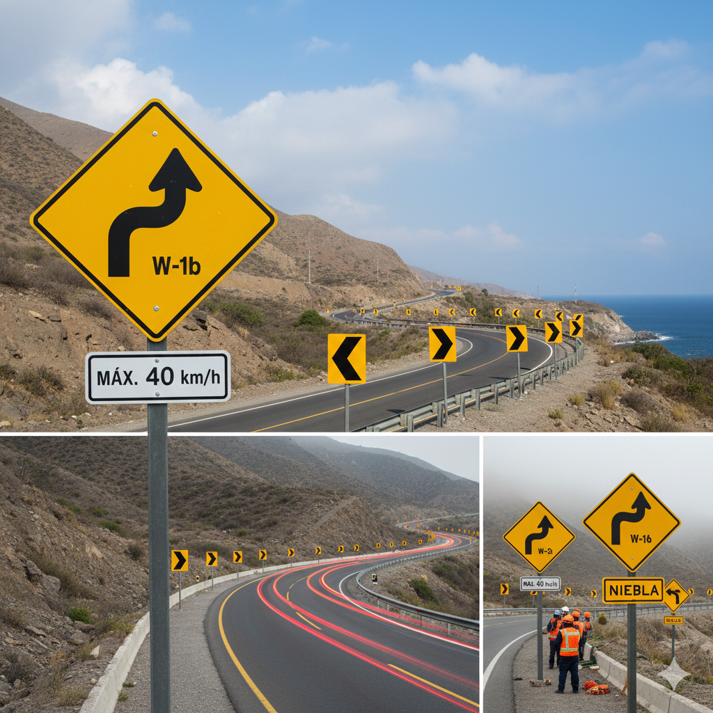 No Subestimes la Curva: Guía LÍDER para Interpretar Señales de Advertencia de Curvas Peligrosas en la Red Vial Peruana 12 senales de advertencia de curvas ccimasenalizaciones peru