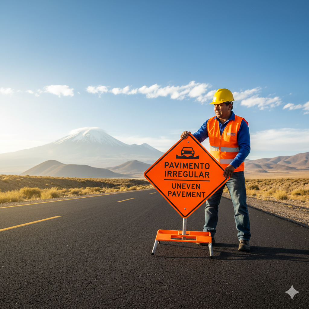 ¡Alerta Vial! Evita Accidentes y Daños a tu Vehículo: La Guía Definitiva de las Señales de Advertencia por Pavimento Irregular 1 senales de advertencia por pavimento ccimasenalizaciones peru