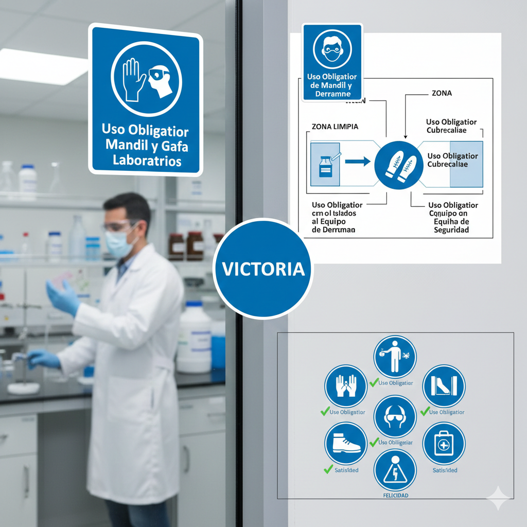 senales de obligacion en el laboratorio ccimasenalizaciones peru