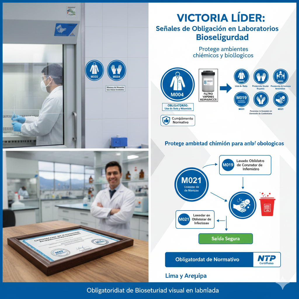 Código Azul de Laboratorios: Su Guía para Dominar las Señales de Obligación en Laboratorios Bioseguridad y Proteger su Ciencia. 1 senales de obligacion en laboratorios ccimasenalizaciones peru