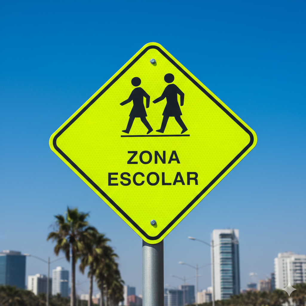 senal de prevencion zona escolar ccimasenalizaciones peru