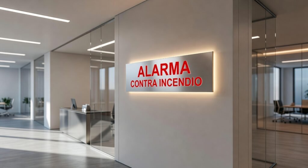 letrero alarma contra incendio - Imagen de Portada