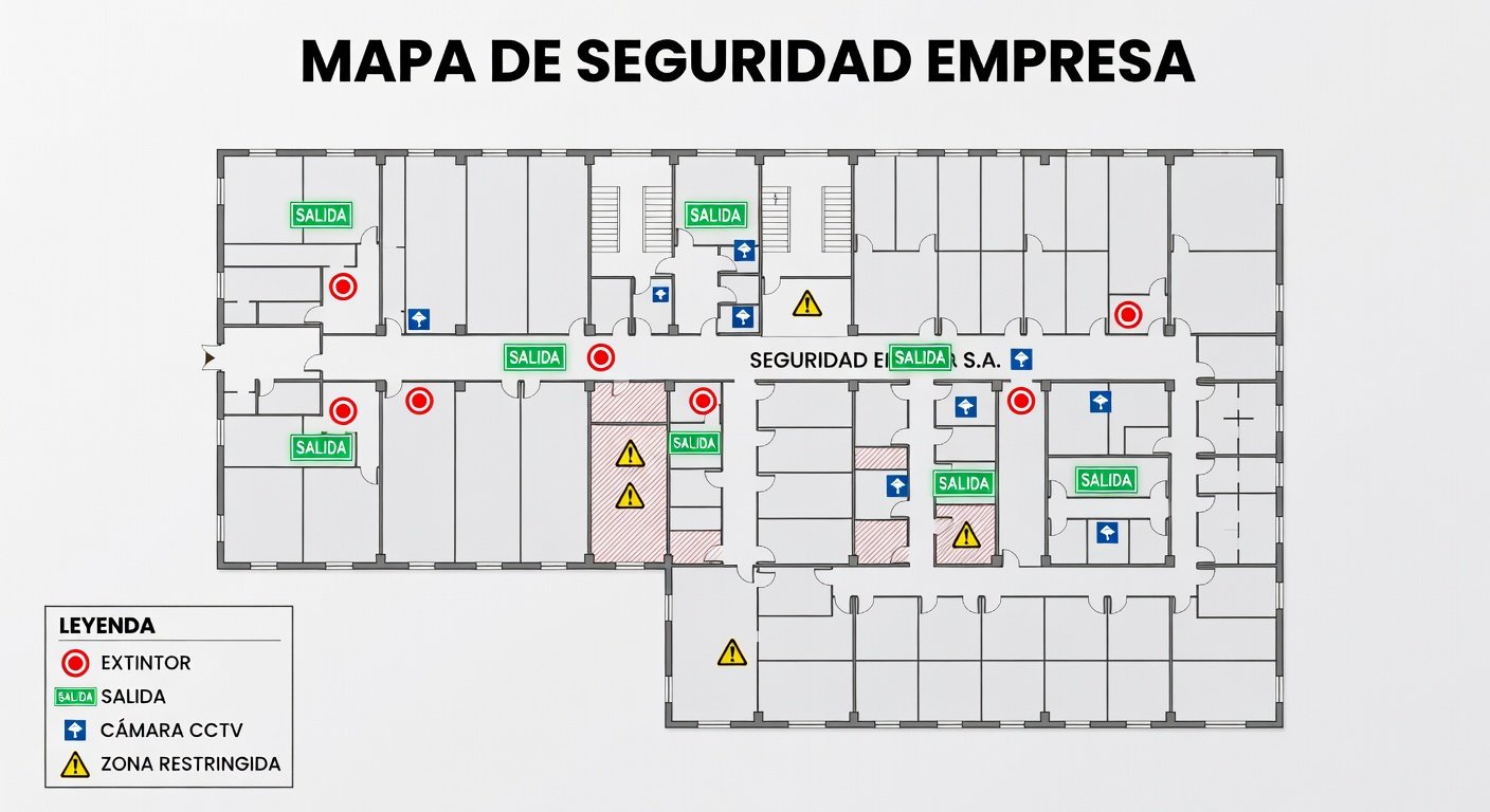 mapas de evacuación en edificios: Concepto visual