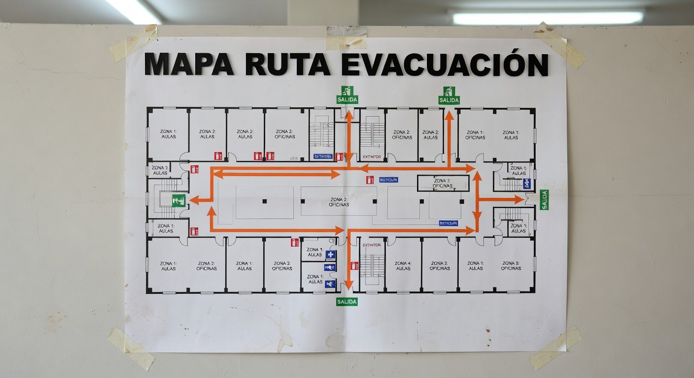 rutas de evacuación señalización: Concepto visual