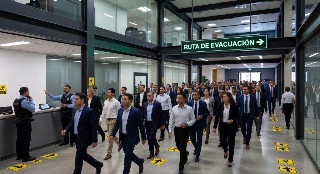 Rutas evacuacion edificios corporativos Imprescindibles 2026