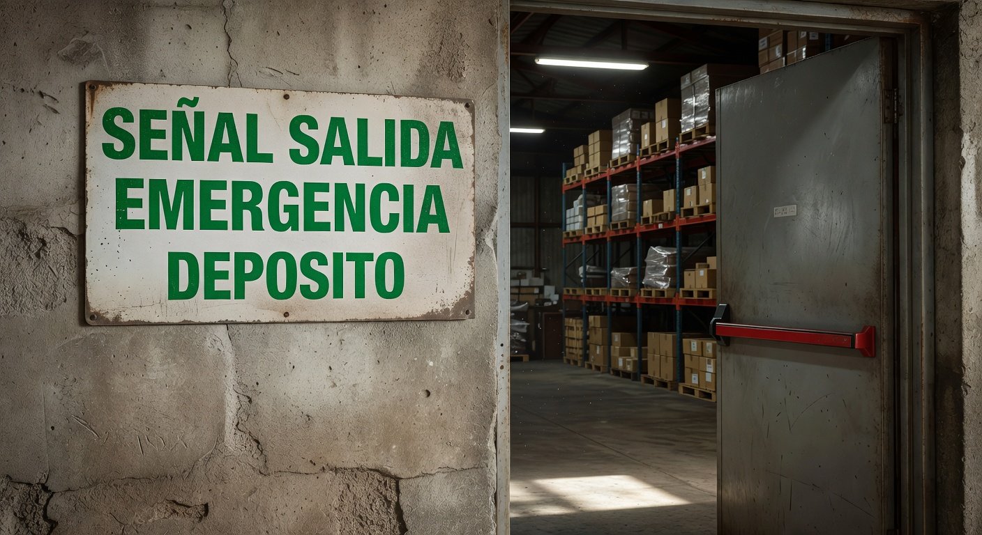 señales de emergencia en depósitos: Concepto visual