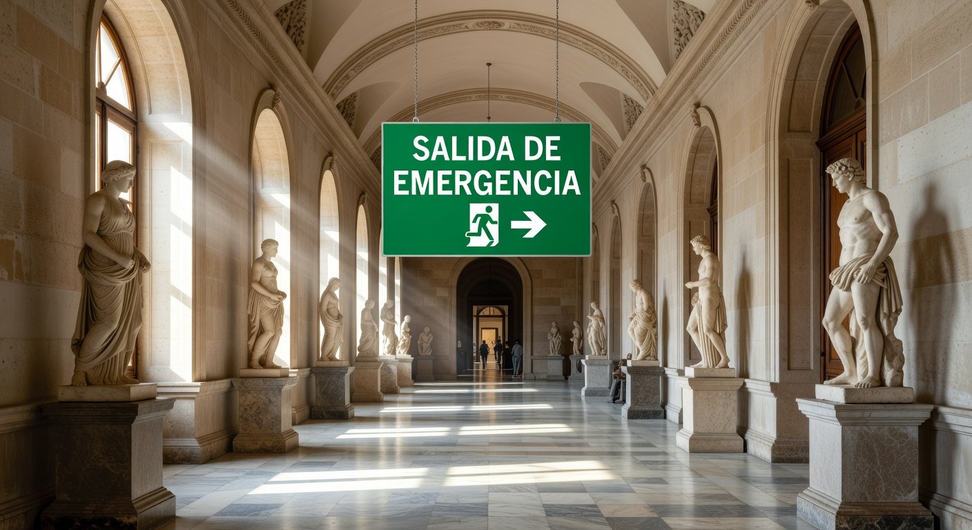 señales de emergencia en museos: Concepto visual