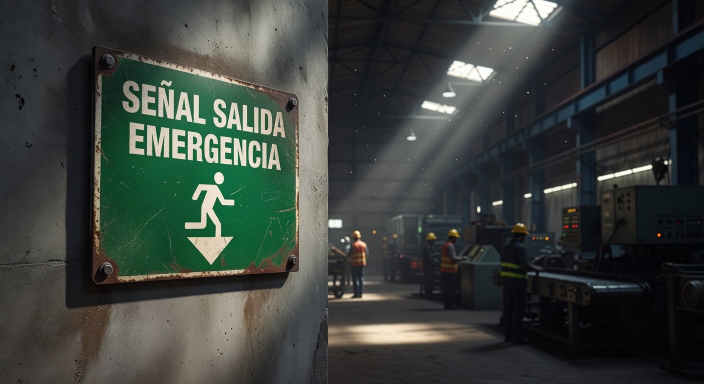 señales de emergencia en plantas industriales: Concepto visual