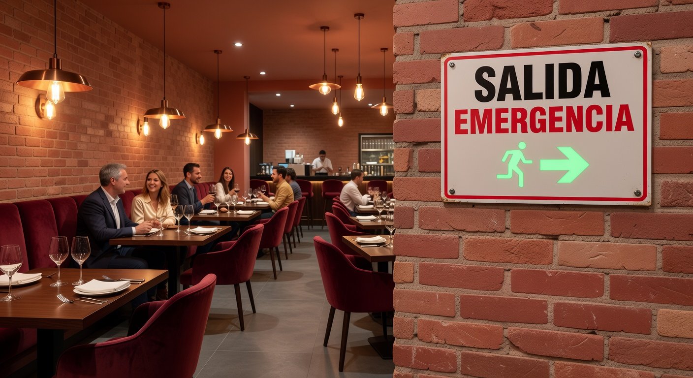 señales de emergencia en restaurantes: Concepto visual