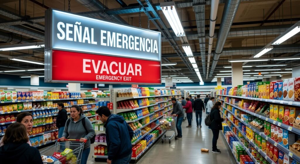 señales de emergencia en supermercados