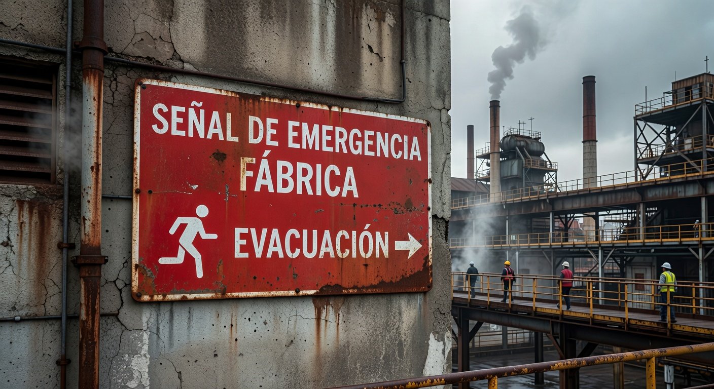 señales de evacuación industrial: Concepto visual