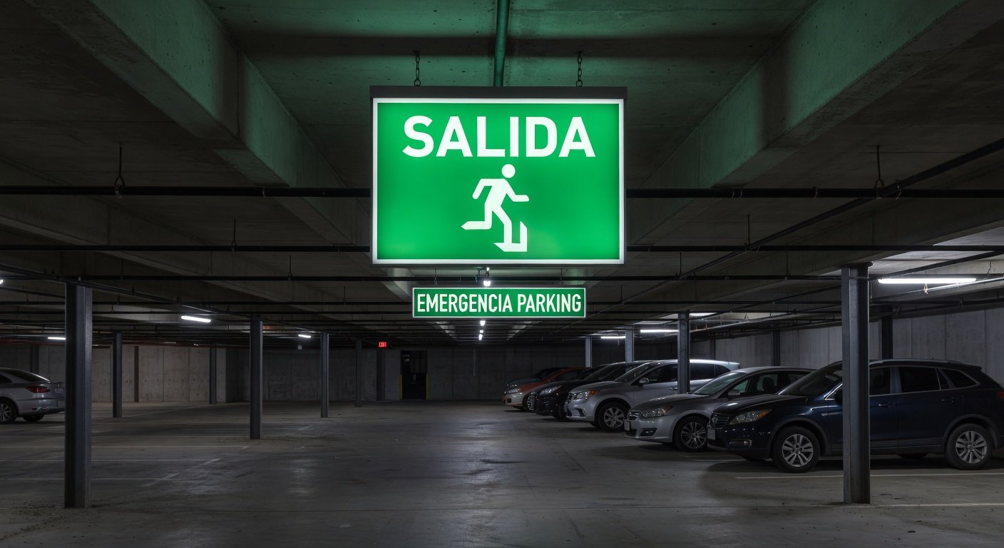 señalización de evacuación en estacionamientos: Concepto visual