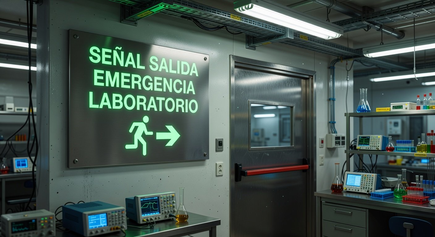 señalización de evacuación en laboratorios: Concepto visual