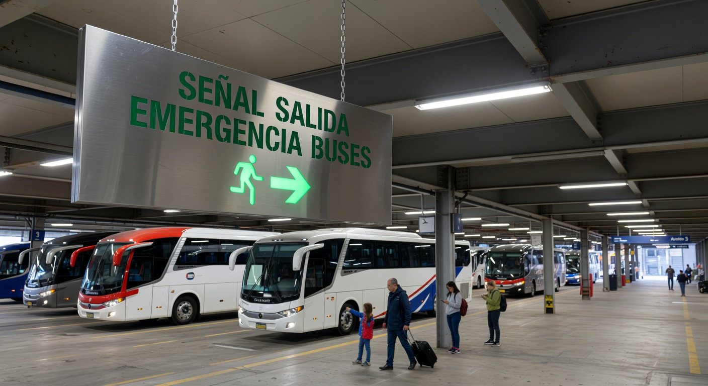 señalización de evacuación en terminales terrestres: Concepto visual