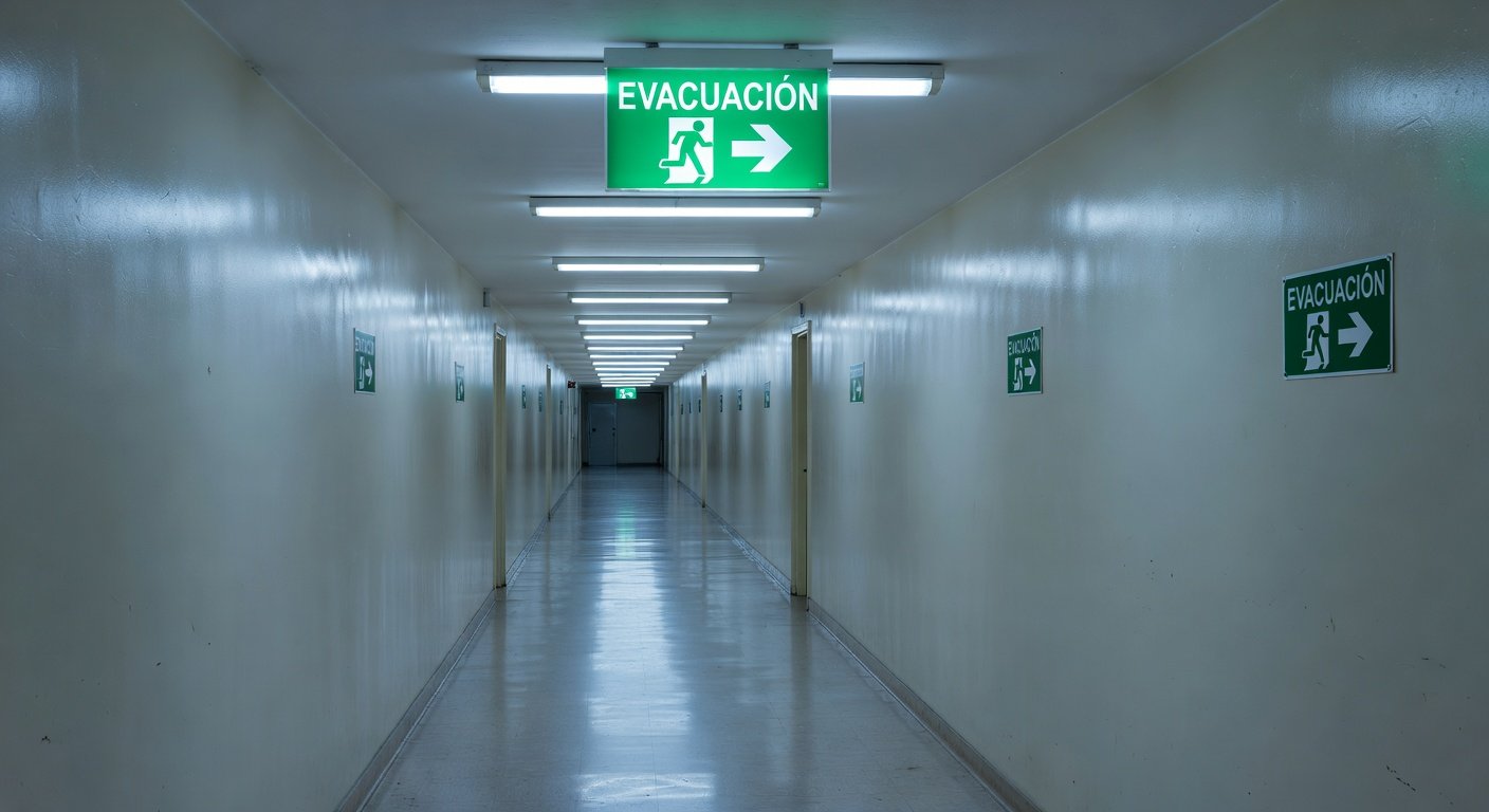 señalización de rutas de escape: Concepto visual