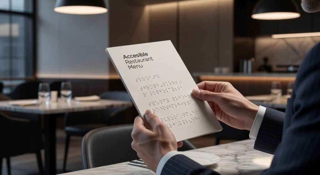 Cartas accesibles c/braille obligatorio en de restaurantes 1 Cartas accesibles c/braille obligatorio en de restaurantes