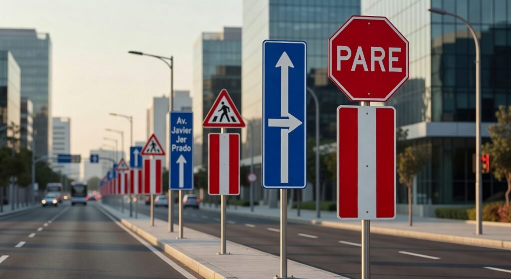 Señales verticales de tránsito en Perú