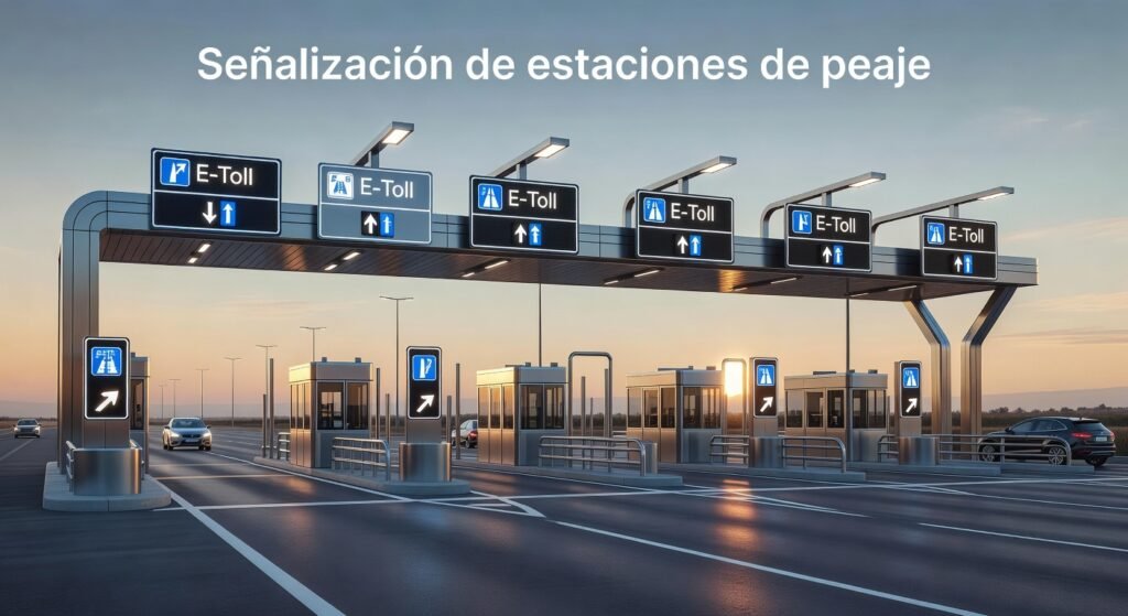 Señalización de estaciones de peaje
