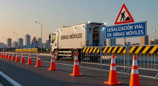 Señalización vial en obras móviles