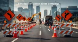 Señalización vial en zonas de trabajo